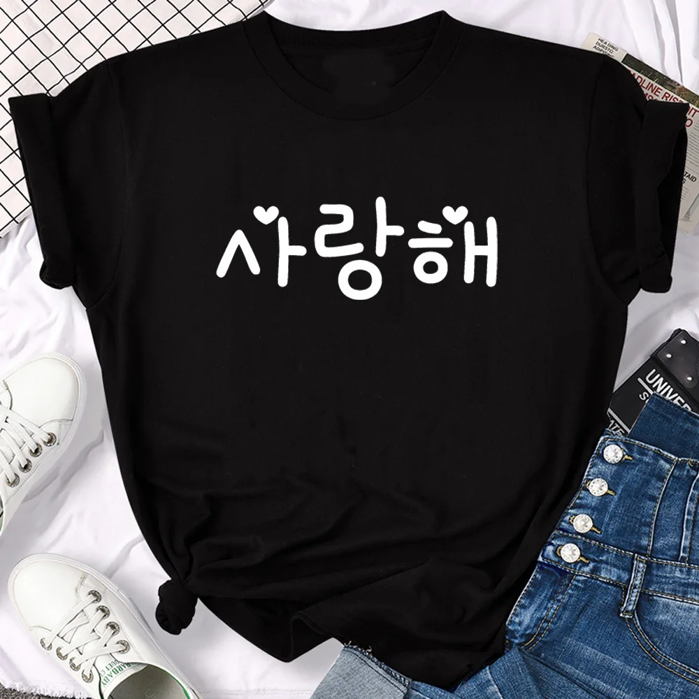 Korean Printed t shirt female anime Breathable Vintage 80s t-shirt University Vintage Colorful Pastel korean clothes Y2k