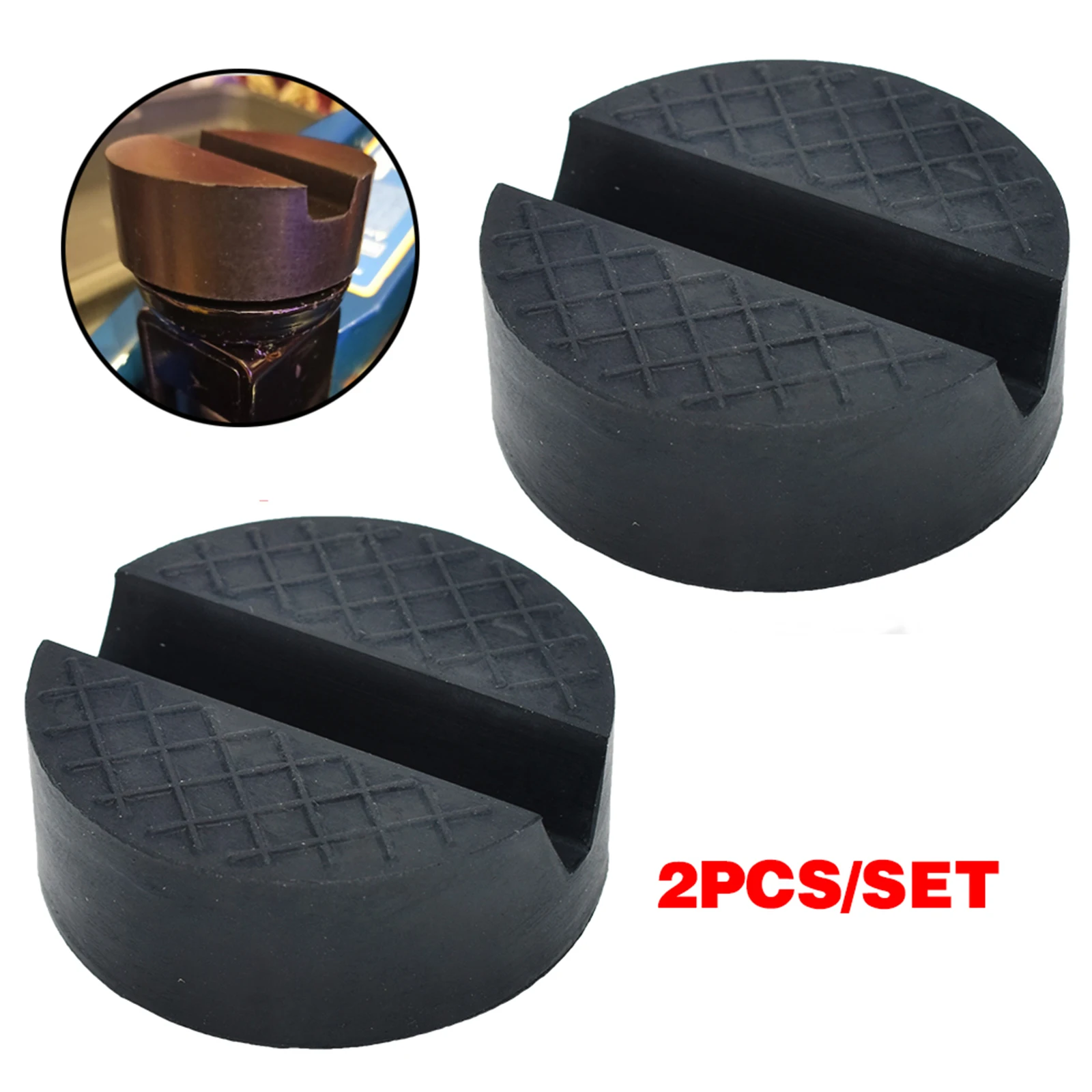 Pair Car Lift Jack Stand Rubber Pads V-groove Car Jack Rubber Pad Anti-slip Rail Protector Support Block Heavy Duty For Car Lift