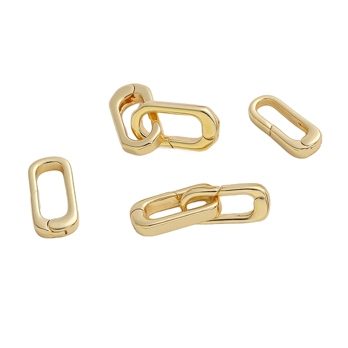 1pc Copper Long Oval Shape Snap Hook Gold Color Multifunctional Spring Clasp Lock Ring Buckle for Diy Jewelry Making Accessories