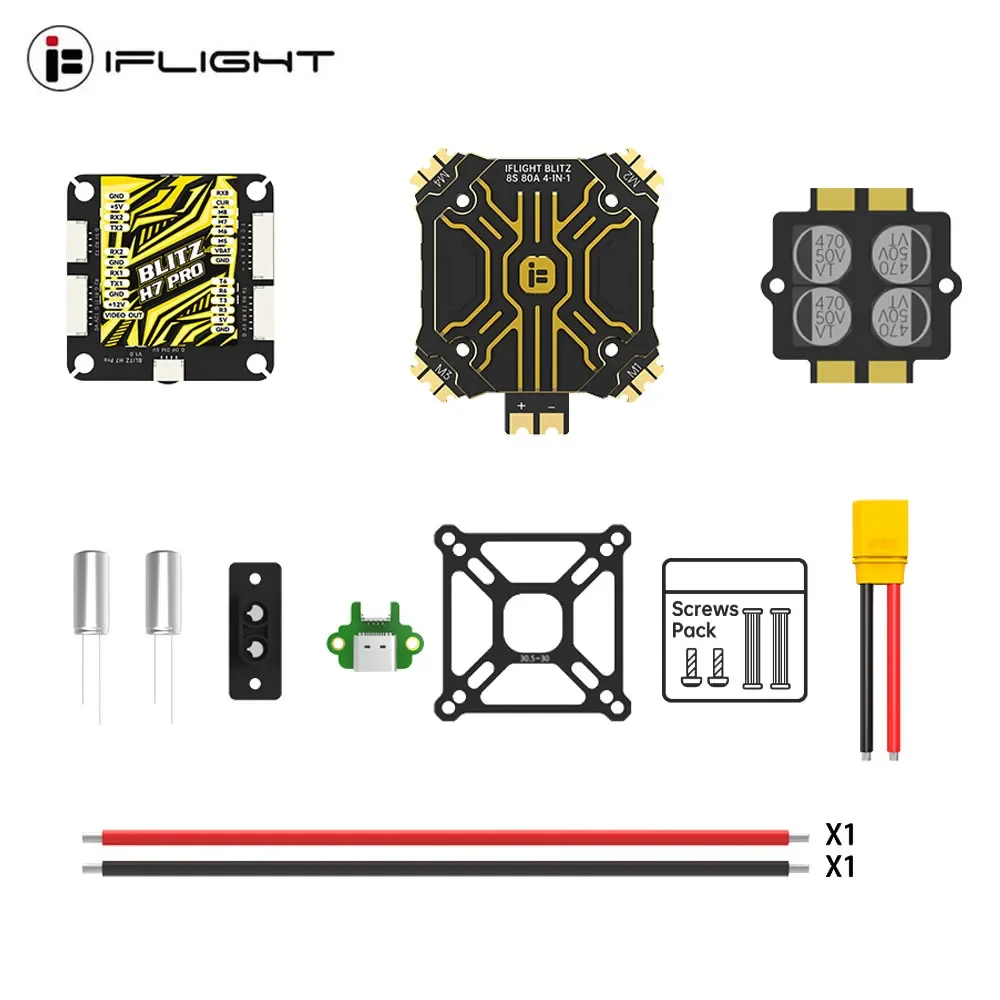 iFlight BLITZ H7 Pro Combo Set with BLITZ E80 Pro 4-IN-1 ESC (With CNC Alum Cover or Without CNC Alum Cover) for FPV Parts