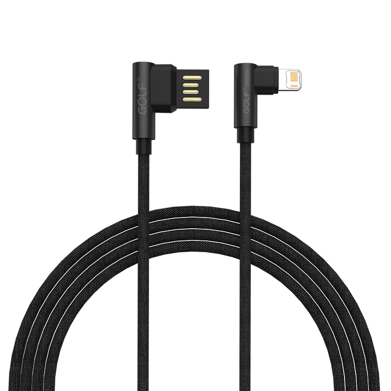 90° Elbow Fabric Design USB Fast Charging Cable For iPhone 11 12 13 Mini 14 Pro Max X XR XS Max 7 8 14 Plus USB-A Data Cable 1m