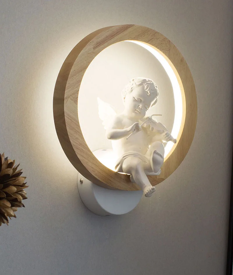 

Angel Bedroom Wall lamp Nordic Simple Wall Light Creative Bracket Light for Corridor Staircase Living Room Study