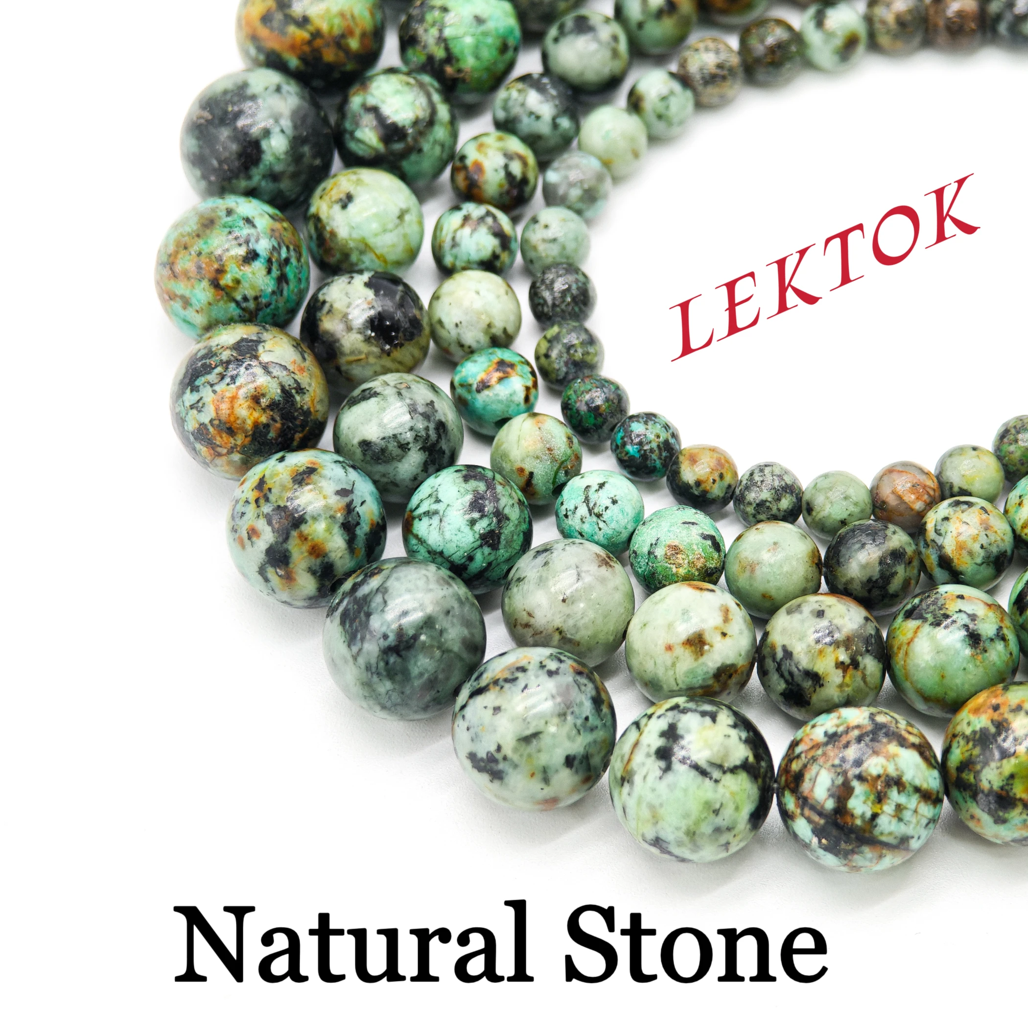 

Natural African Turquoise Beads 4-10mm | 15-inch Blue-Green Healing Stone Strand, Cheap DIY Jewelry Supplies`