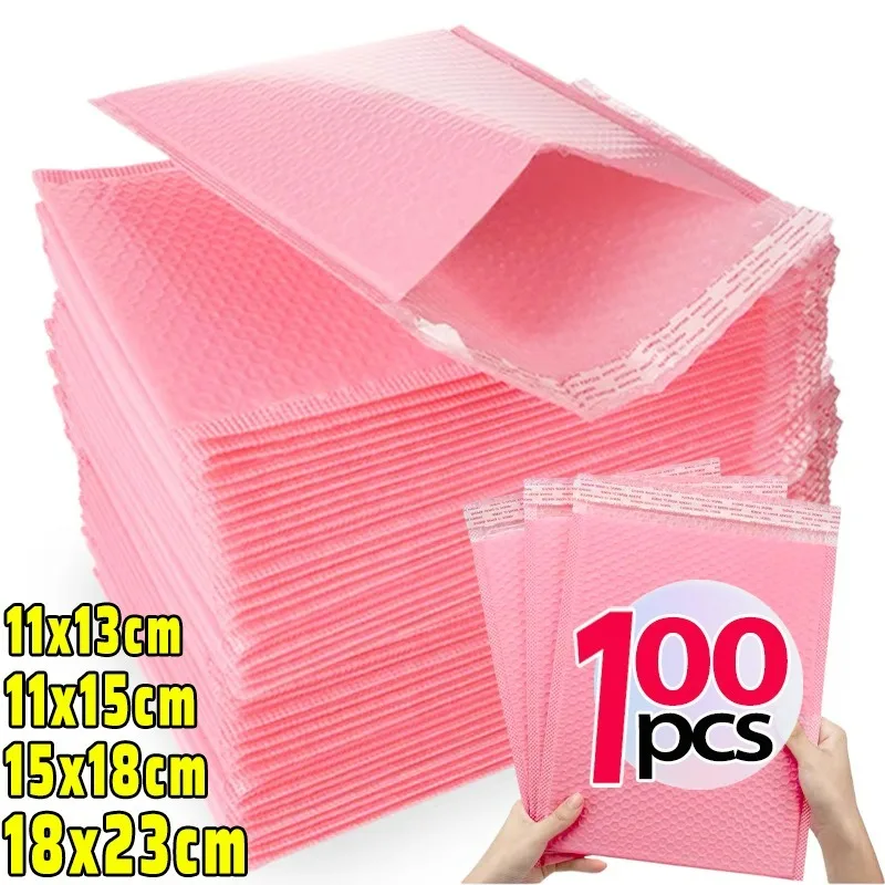 1/100Pcs Bubble Mailers Padded Envelopes Bulk Bubble Lined Wrap Polymailer Bag for Shipping Packaging Maile Self Seal Wholesale