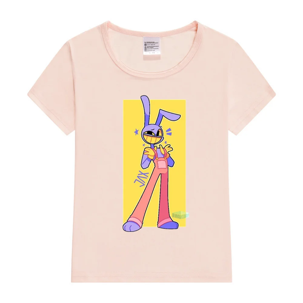 Jax Kawaii Girls T-Shirt Video Game The Amazing Digital Circus Graphic Print Kids Tshirt Cute Girls Clothing Top Tees Female