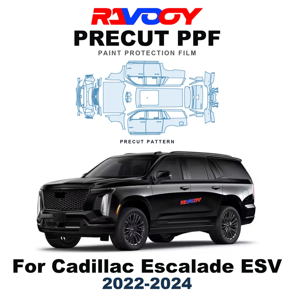 Precut PPF For Cadillac Escalade ESV 2022-2024 8.5mil TPU Paint Protection Film Hood Bonnet Bumper Headlight Self-Healing Roof