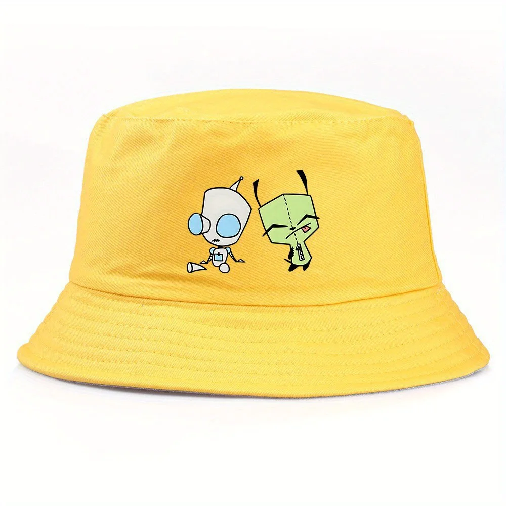 

Панама Invaders Zims для мужчин и женщин, рыбацкие шапки для девочек и собак, повседневные туристические шапки, портативные уличные дизайнерские шапки