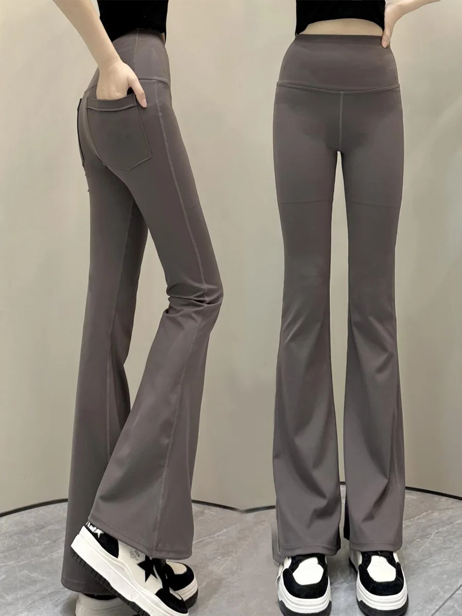 Slim Fit High Waist Yoga Pants Women's Outerwear Fashionable Large Size Shark Tooth Design Tummy Control Butt Lifting