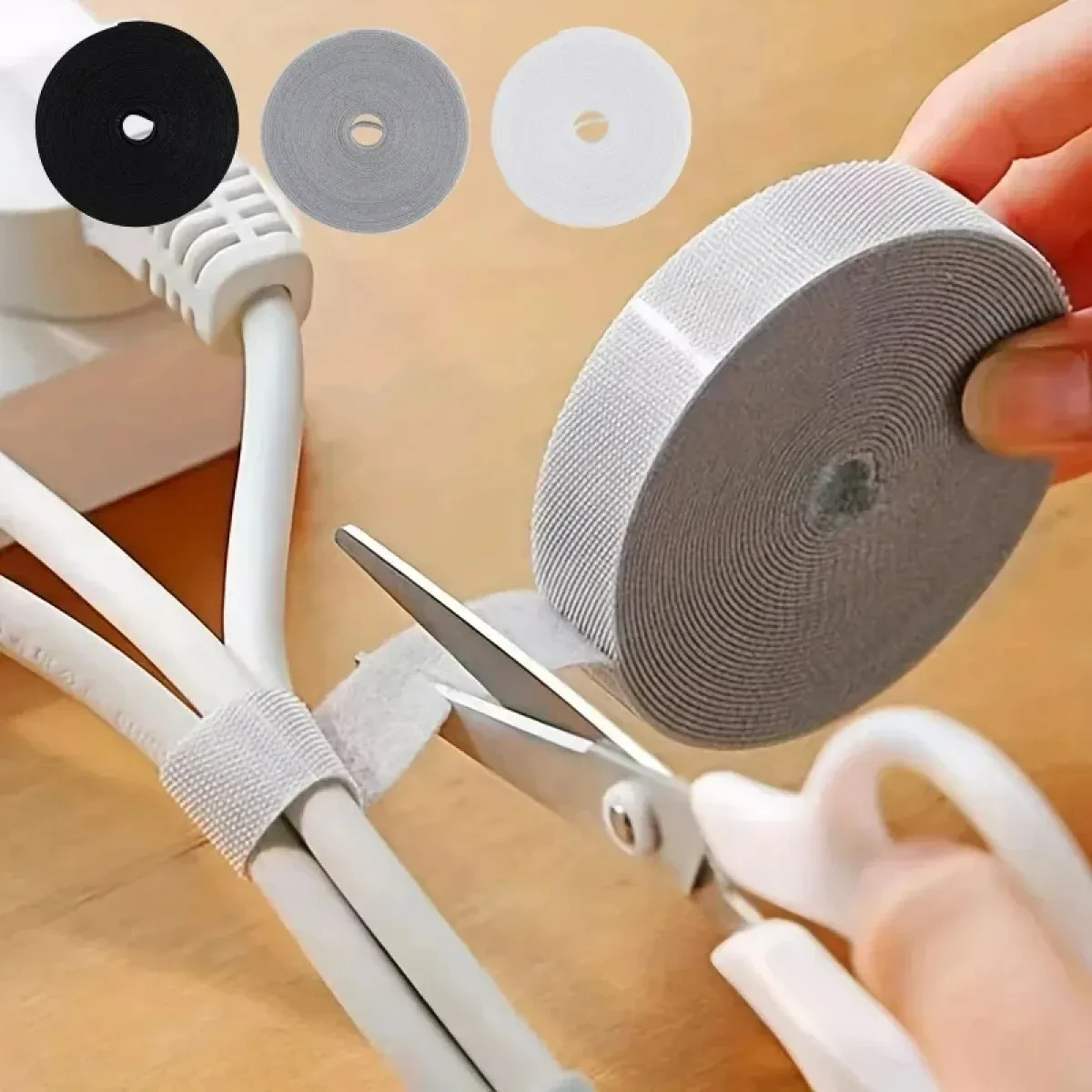 300/500cm Hook and Loop Fastener Cable Organizer Cable Ties Wire Winder Keeper USB Cable Management Protector Earphone Mouse Tie