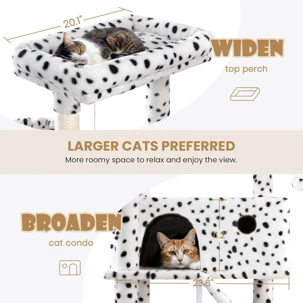 برج شجرة القطط طويل القامة متعدد المستويات للاستخدام الداخلي مع أرجوحة وجثم مريحة للقطط الكبيرة #5