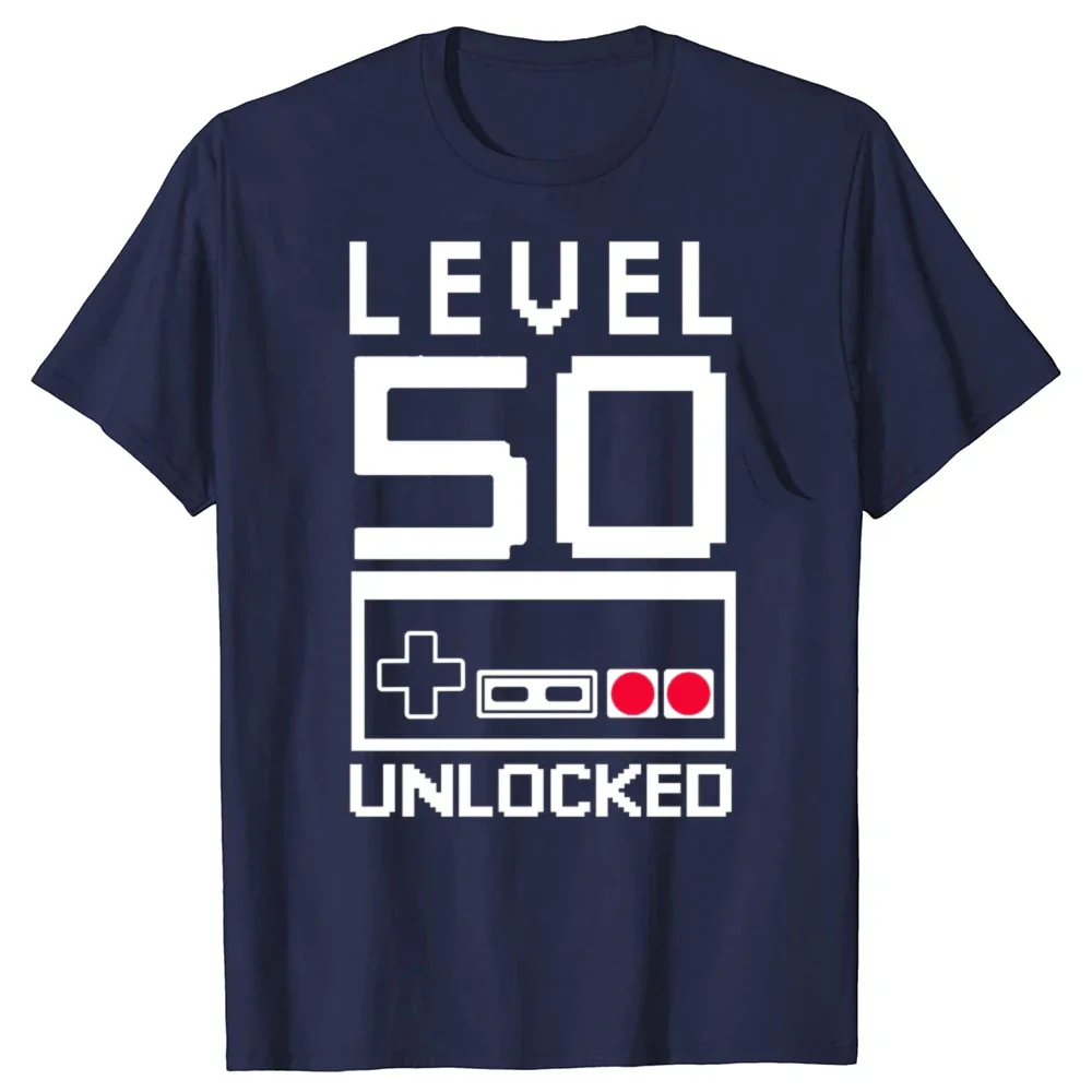 المستوى 50 سنة 1975 50th هدية عيد ميلاد تي شيرت الجرافيك القطن الشارع الشهير قصيرة الأكمام س الرقبة Harajuku المتضخم تي شيرت