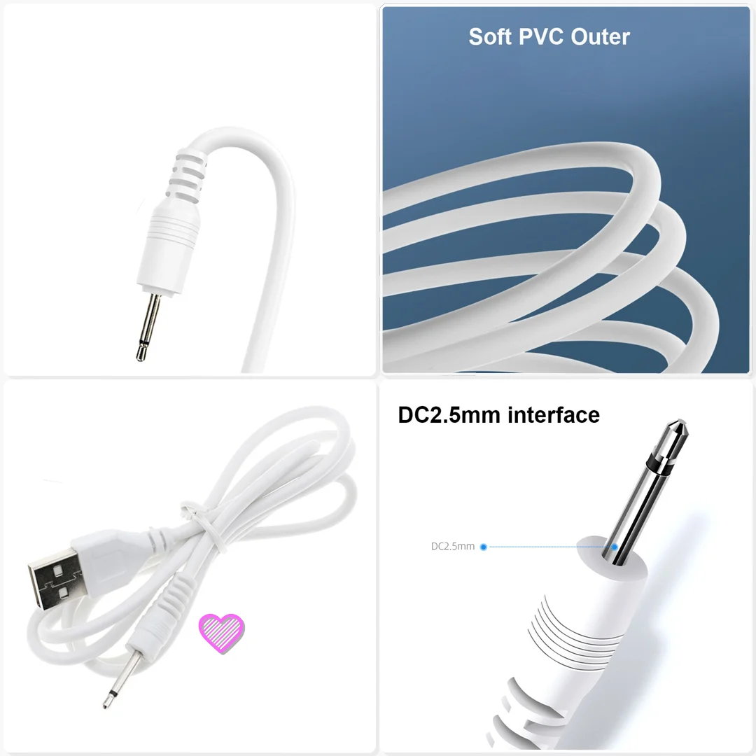 USB to DC 2.5mm Vibrator Charger Cable Cord Rechargeable Massager Power Supply Line Couple Getaway Charge Tool