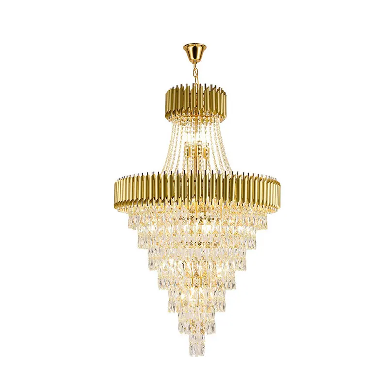 Imagem -05 - Crystal Series Escadaria Lustre Luz Pendurada Suspensão Lustre Luminária Lampen para Sala de Jantar Preto e Dourado k9