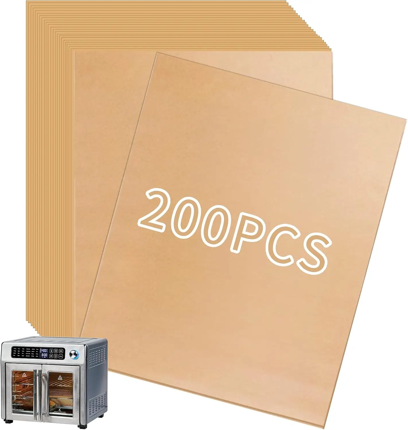

200 Pcs Air Fryer Liners Disposable Parchment Paper Sheets for 26 QT Extra Large Air Fryer Toaster Oven