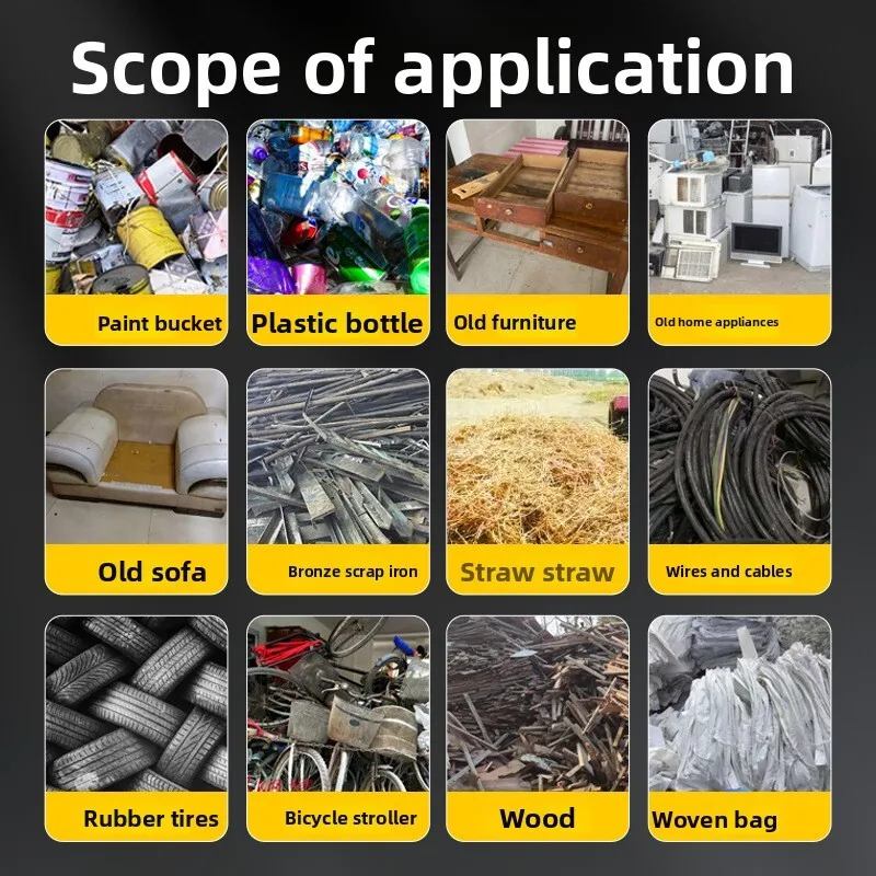 Multifunctional Small Scrap Metal Wood Rubber Tire Garbage Plastic Industrial Shredder
