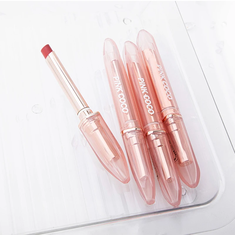 Golden Tube Lipstick Matte Moisturizing Waterproof Long-Lasting Red Lip Tint Non-Stick Cup Lip Mud Nude Lip Balm Cosmetic Makeup