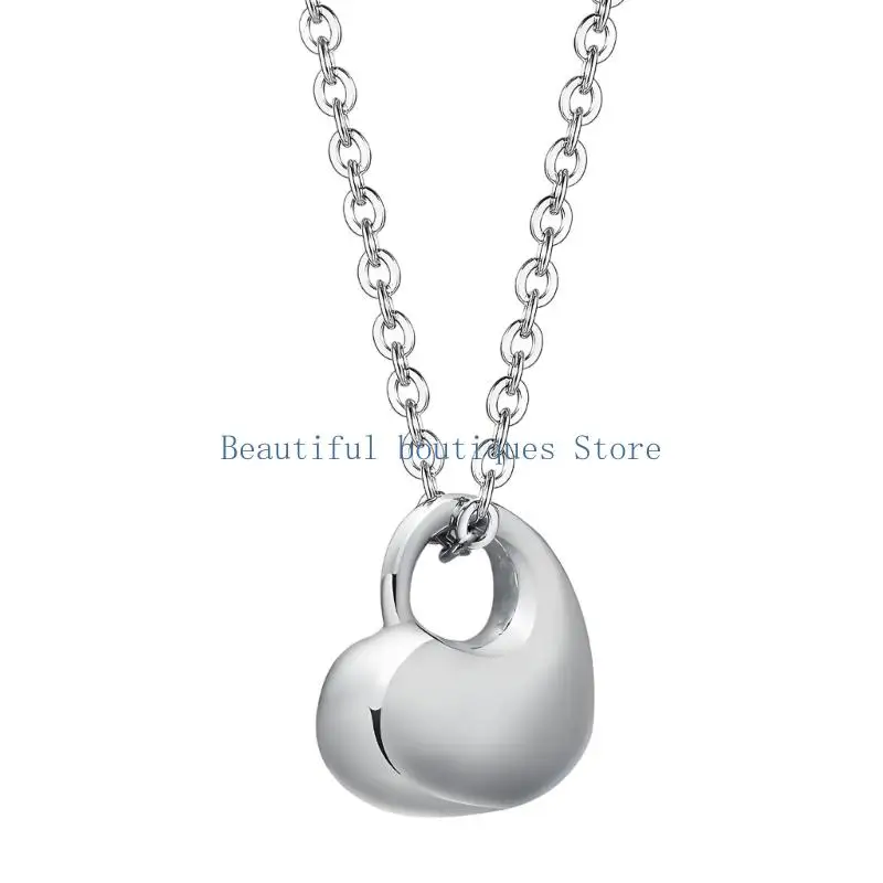 U4LF Sympathy Gift Necklace with Openable Heart Memorial Pendant in Steel for Daily Quiet Wear and Memory Carrying
