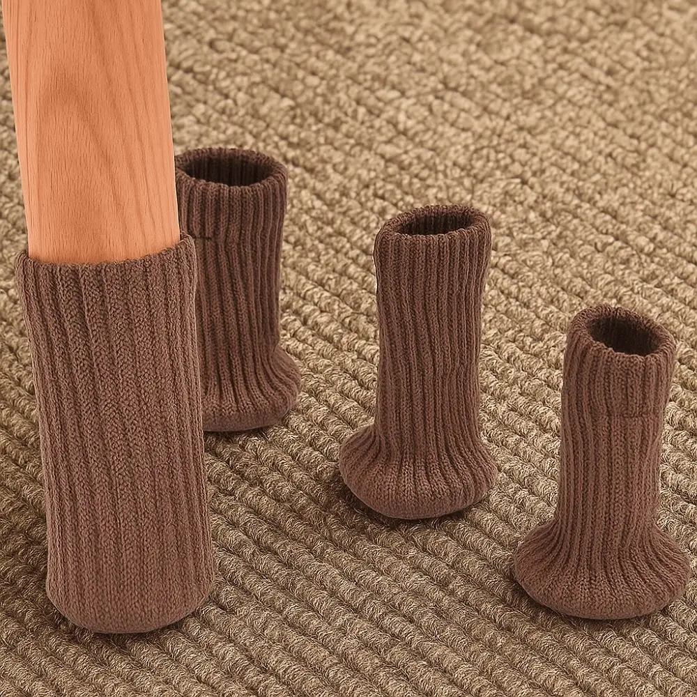 24 pezzi gambe per mobili in maglia silenziosa calzino antiscivolo base in feltro copertura per gambe della sedia universale resistente all'usura piedi della sedia berretto invernale