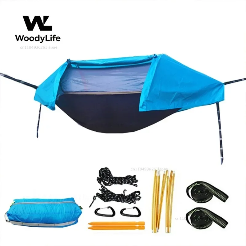 Portable Camping Mosquito Net Hammock Outdoor Garden Travel Sleeping Hanging Hammocks Swing With Waterproof Tent Awnings