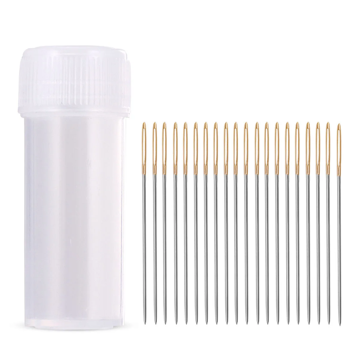 

50pcs Needle Bottle Transparent Plastic Container For Sewing Embroidery Cross-Stitch Diy Storage Tube Small Parts Organizer