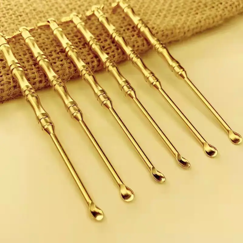 Brass Ear Pick Old-Fashioned Ear Scoop Keychain Pendant Ear Cleaning Tool Metal Toothpick Portable Hanging Ornament 2026