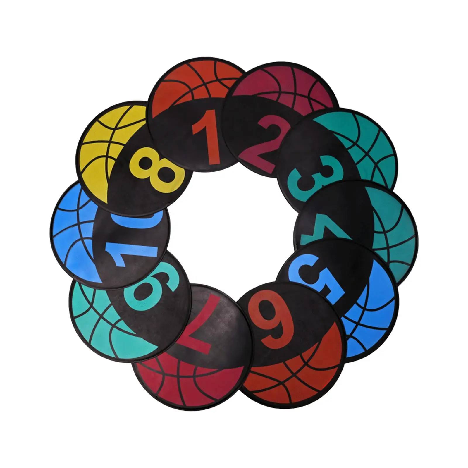 10個のバスケットボールスポットマーカー サッカートレーニングマット 屋内屋外ドリル用