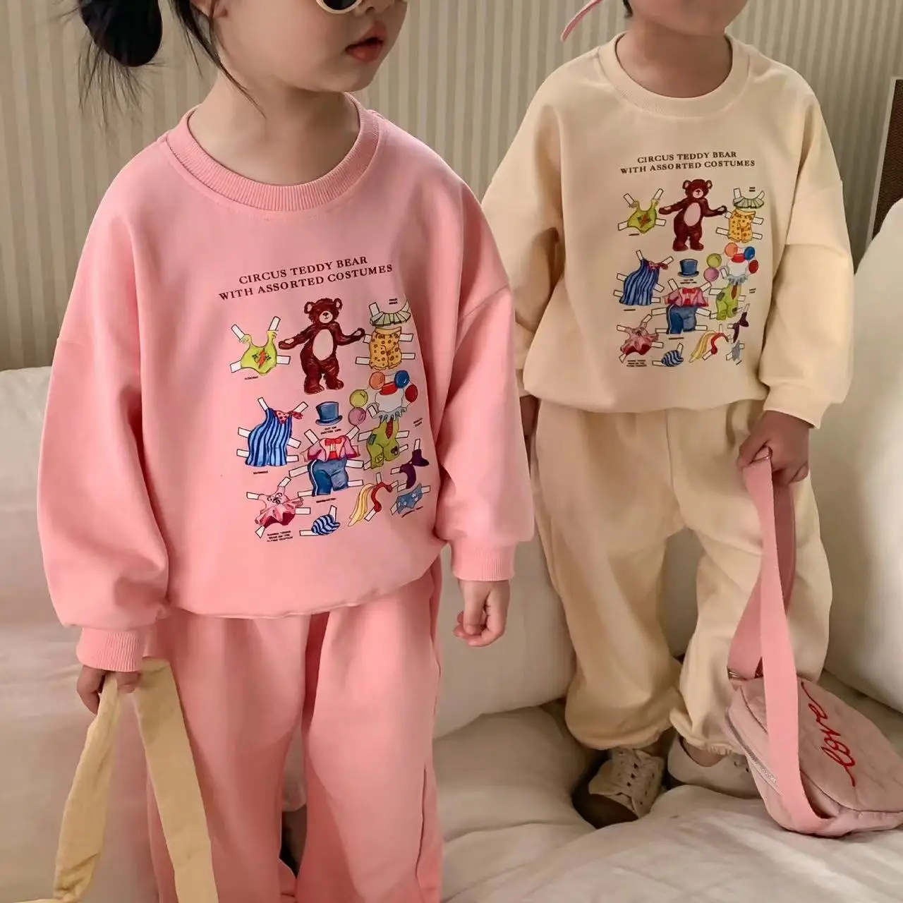 Spring 2023 Girls Clothing Sets Long Sleeve Sweatshirt+pants Clothes Sets for Kids Autumn Boys Sports Suits Toddler Tracksuits