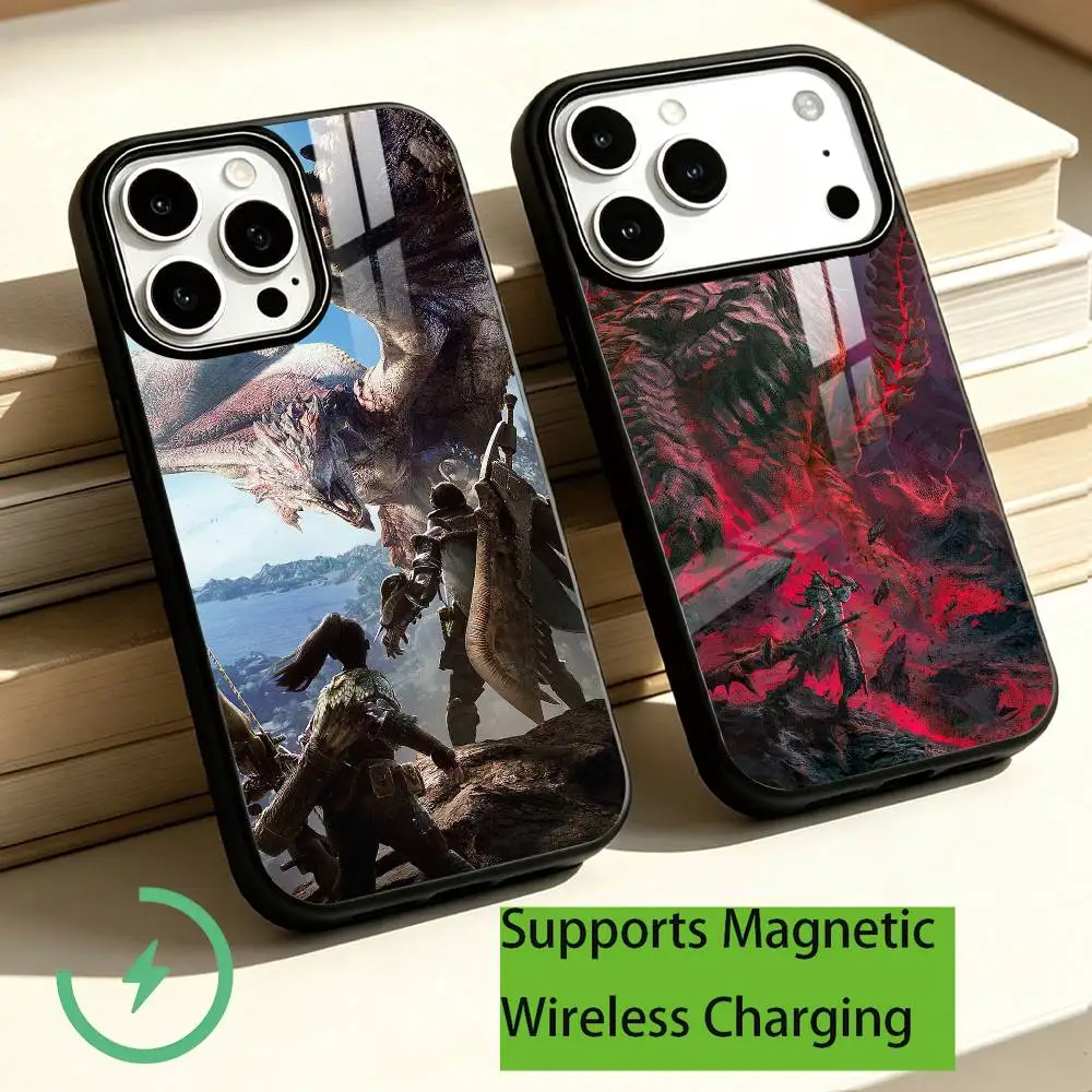 Game Monster Hunter Phone Case For iPhone18,17,16,15,14,13,12,11 Plus,Pro Supports Magnetic Wireless Charging Gift
