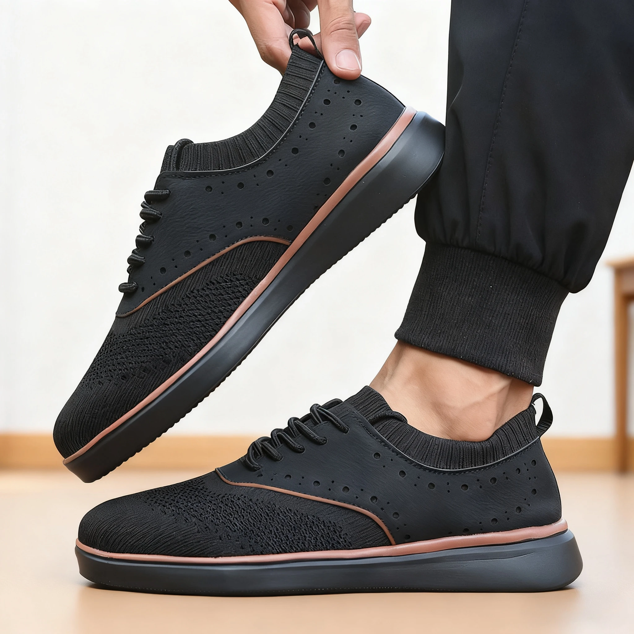 

Men's Loafers Canvas Sneakers Lightweight Lace Up Casual Shoes Breathable Large Multifunctional Business Mesh Walking Shoes 2925