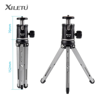 XILETU High Bearing Desktop Tripod Aluminum Alloy Mini Tripod Bracket Portable Ball Head for DSLR Mirrorless Camera Smartphone