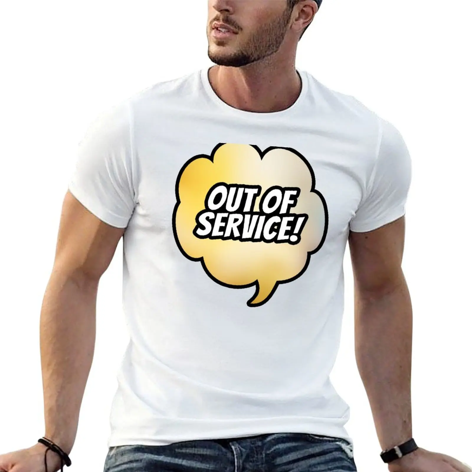 Out Of Service (Speech Bubble) T-Shirt Comfortable Work Wear Tee