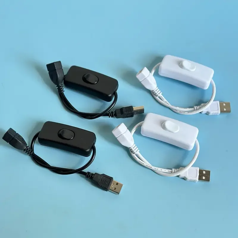 

USB-кабель с переключателем ВКЛ/ВЫКЛ Удлинительный кабель черного или белого цвета для источника питания вентилятора USB-лампы