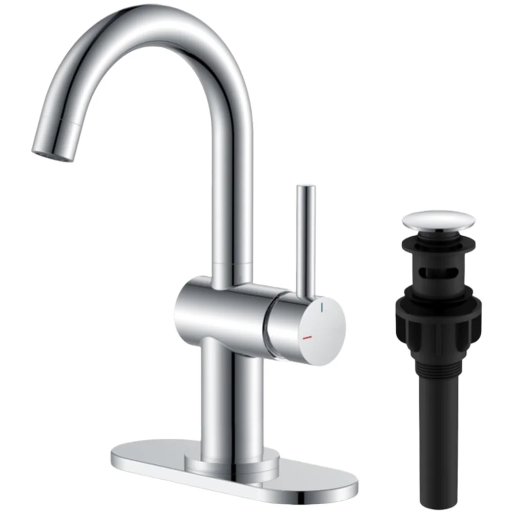 Stainless‑Steel Single‑Handle Basin Mixer Faucet, Hot & Cold Water Tap, Water Control Fixture For Bathroom Sink Daily