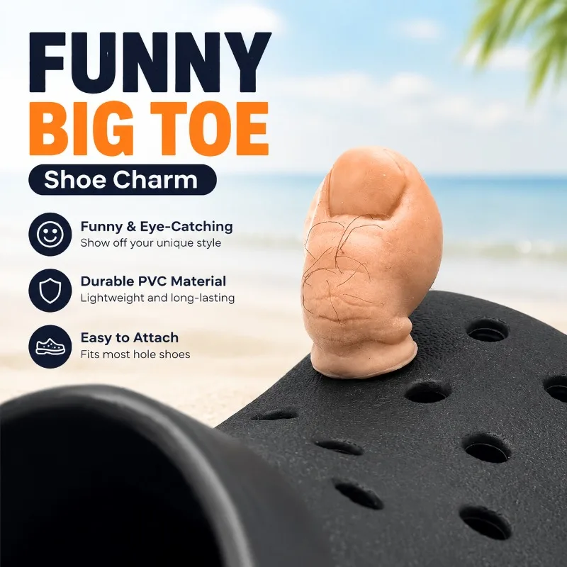 Shoe Charm DIY 3D Creative Big Toe Funny PVC Shoe Decoration Buckle for Hole Shoes Accessories Set