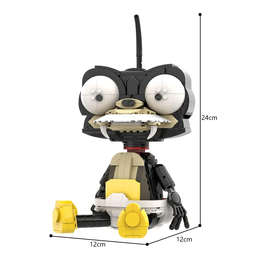 Acessórios de anime Blocos de construção de pato de desenho animado MOC- 129584   Futuramaed Lord Nibbler Montagem Modelo Quebra-cabeça Brinquedo Infantil Presente de Aniversário