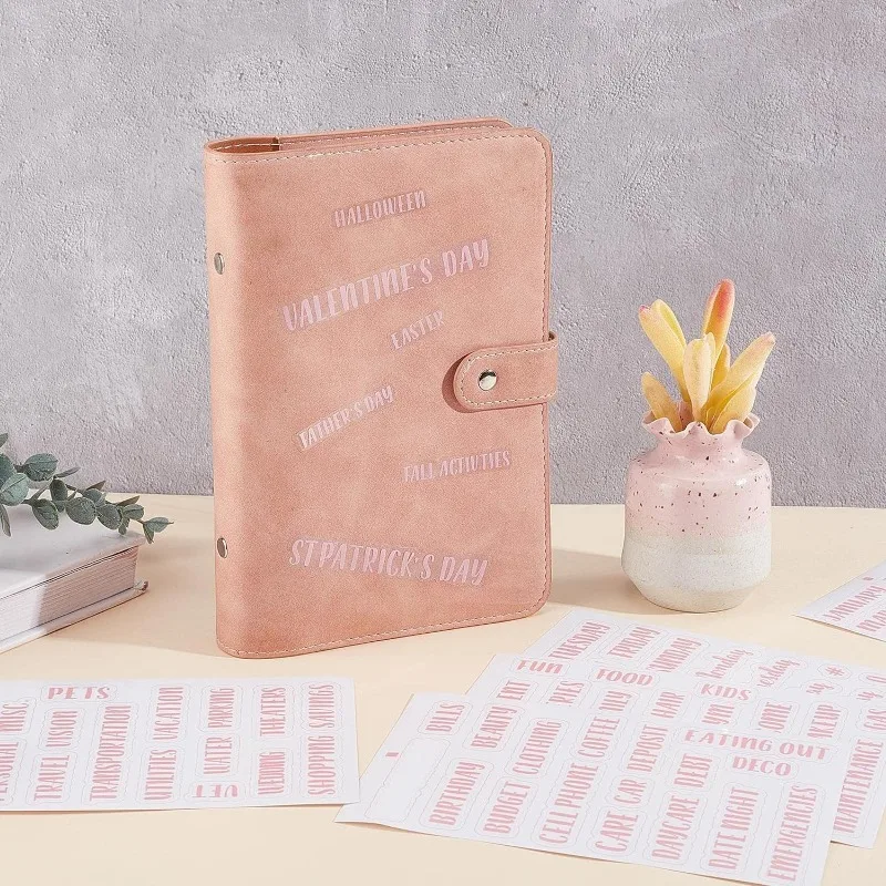 6 Sheets 117PCS Cash Envelope Label Sticker Pink Budget Blind Stickers Labels for Budgeting Category A6 Budget Cash Binder