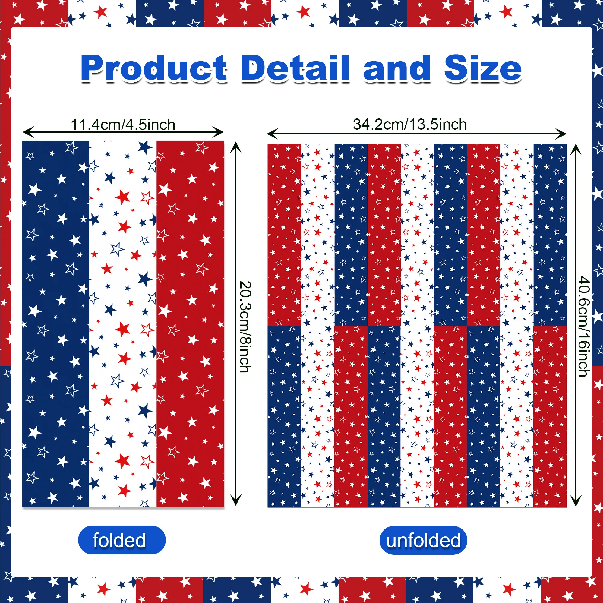 60pcs Disposable Paper Guest Towels Patriotic Red White Blue Star Napkins Memorial Day Holiday Table Decoration