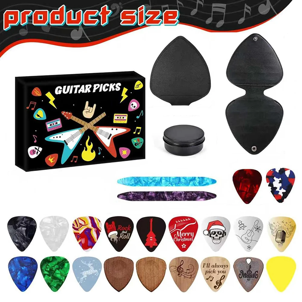 Gitarrenpaddel-Weihnachts-Countdown-Blindbox, Gitarren-Picks-Weihnachts-Countdown-Kalender, für Gitarrenanfänger, Geschenk für Musikliebhaber