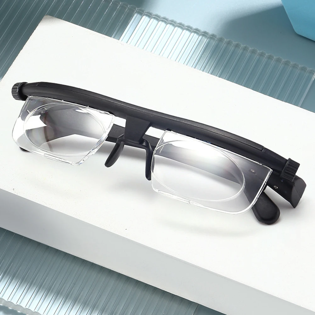 -6D To +3D Myopia Presbyopia Eyeglasses Focal Length Correction Adjustable Strength Lens Eyewear Distance Focus Reading Glasses