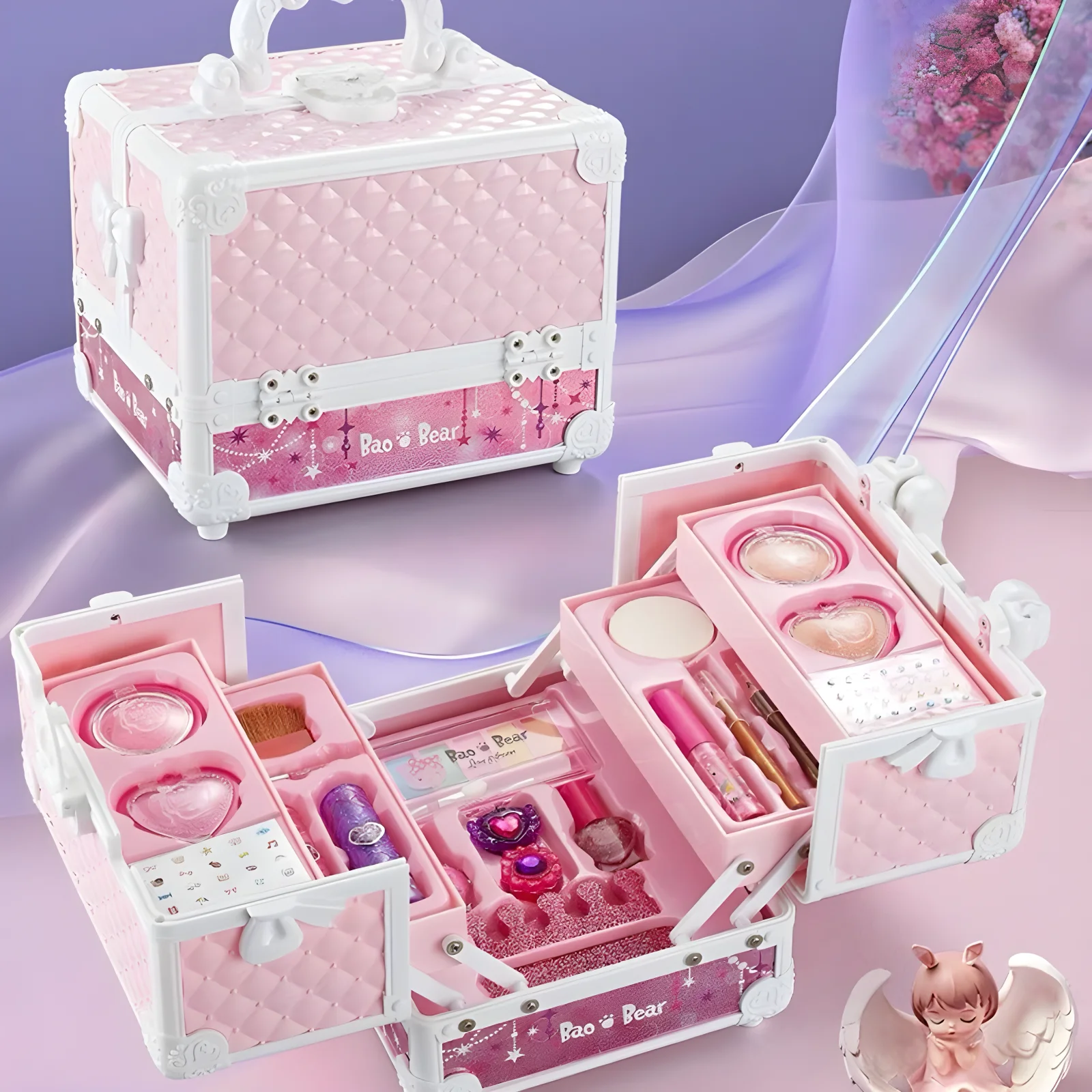 

Princess Make Up Box Play House Toy Girls, Eye Shadow Makeup Cosmetics Kit, Birthday Christmas Gift for Kids Party Cosplay Toys