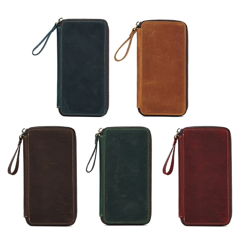 

Leather Pen Case 3 Pen Slots Hard Shell Pencil Case Portable Zipper Pen Case for Fountain Pen Business Signature Pen