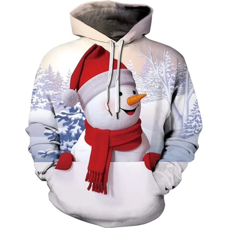 

Christmas Men's 3D Santa Claus Printed Hoodie Fashion Hip Hop Casual Hooded Sweatshirtr X'mas Oversize Harajuku Men Clothes Tops