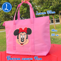 Disney Hot Pink Mickey Tote Bag  Large Capacity Shoulder Bag Fashion Minnie Handbag Bags Female Travel Shopping Bag Party Gifts