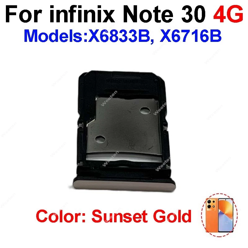 For Infinix Note 30 4G 5G X6833B X6716B X6711 Note 30 Pro X678B Note 30i X6716 Sim Card Tray Reader Holder Replacement Parts