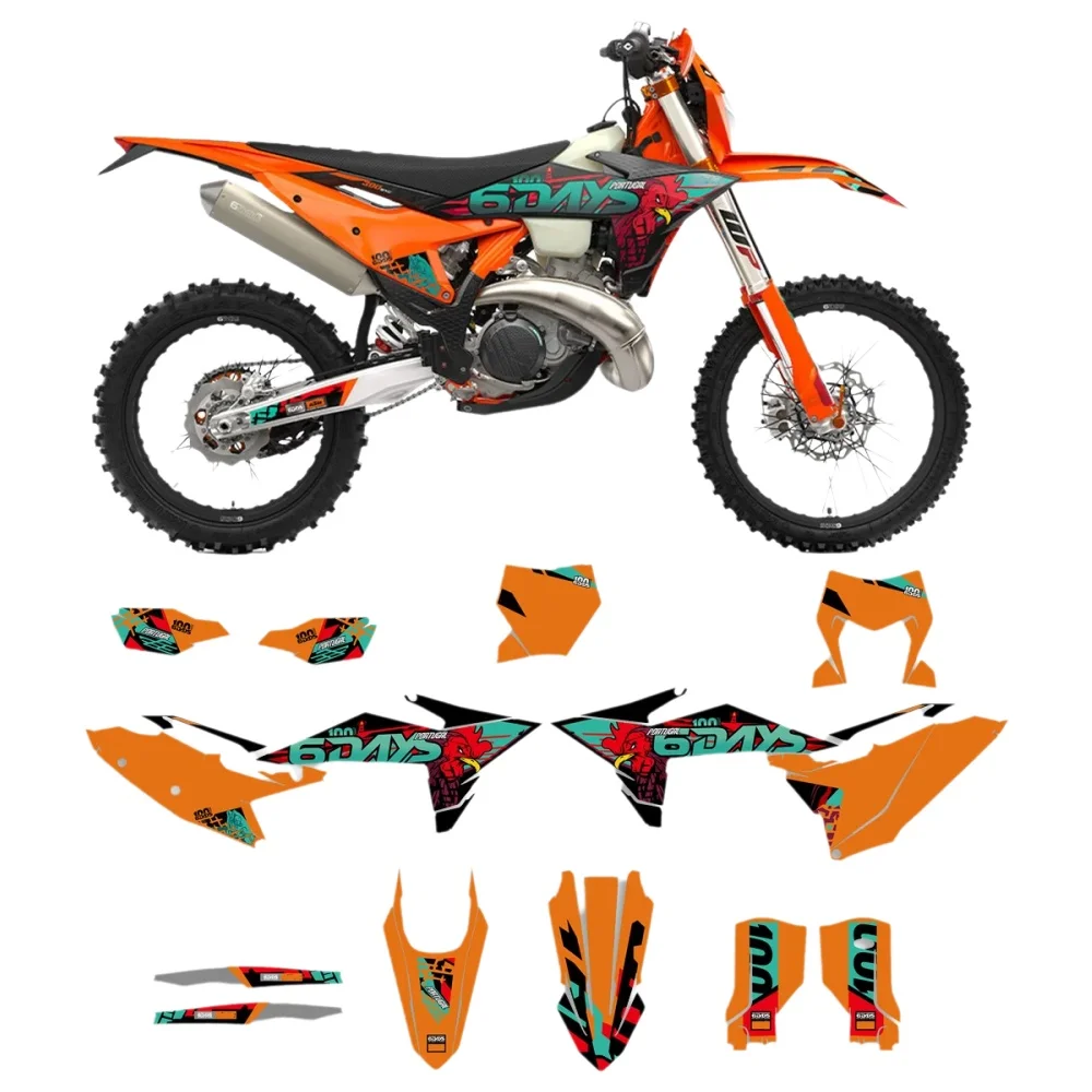 Dla KTM EXC EXCF XCW 2026 2027 SX SXF XC 2025-2026 100TH 6DAYS 125 250 300 350 450 500 Zestawy Naklejek Graficznych Tła — 2