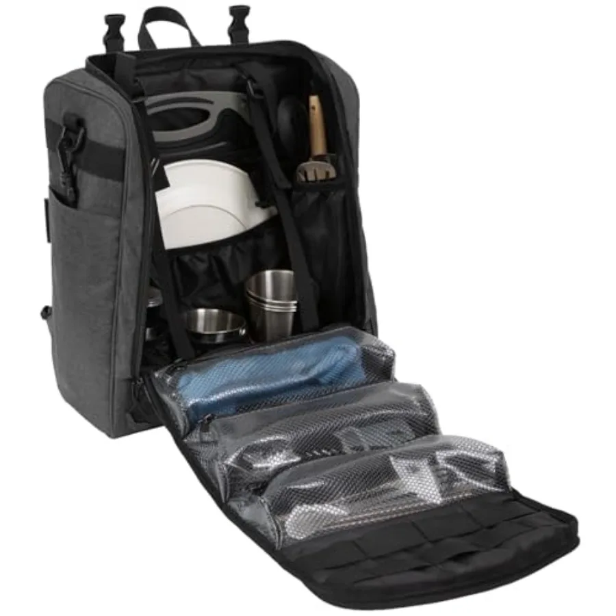 

Oversized Camping Kitchen Organizer Ultralight Hanging Cooking Utensils Bag Portable Storage Backpack with Paper Towel Holder 3