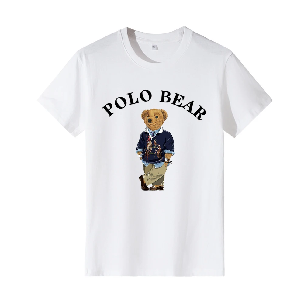 T-shirt girocollo da uomo a maniche corte di alta qualità allentata alla moda nuovissima moda 2024 puro cotone Top marchio di lusso Ralph Lauren