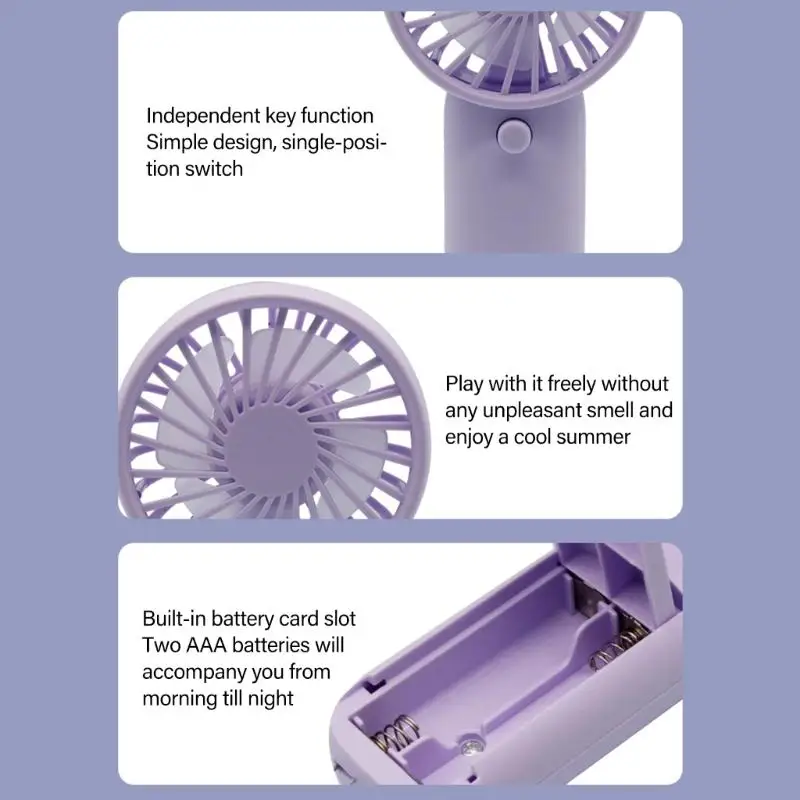 Silents Operation Mini Plastic Desk Fan With Lanyard For Students Professionals 