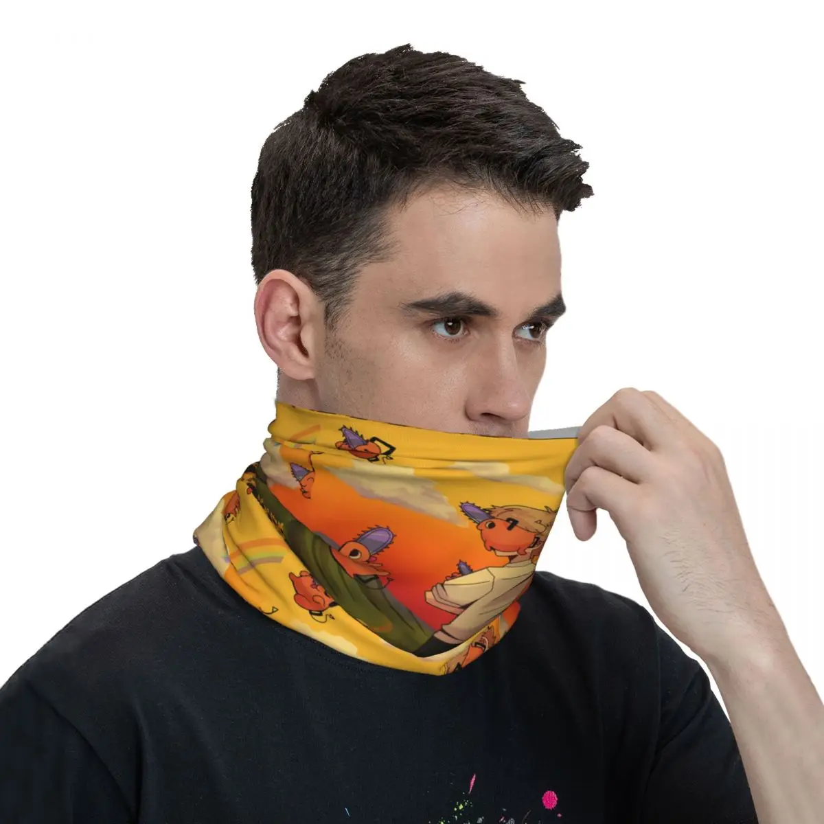 Sunflower Scarf Neckerchief Neck Face Mask Polyester