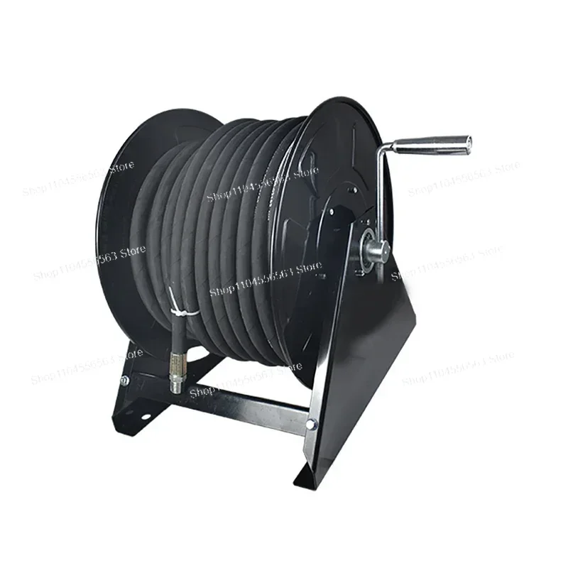 بكرة خرطوم كرنك يدوية شديدة التحمل، بكرة تخزين فولاذية دوارة لكابلات الخراطيم ذات سعة كبيرة وتنظيم الأنابيب